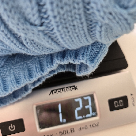 L.L. Bean Sweater Vest Size 1X Powder Blue Cable Knit Cotton Unisex Twee Cottage - Picture 10 of 10